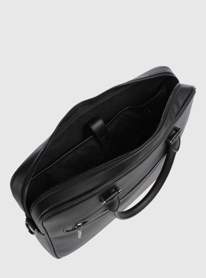 Tommy Hilfiger Men's TH Modern Briefcase 14″ synthetic black