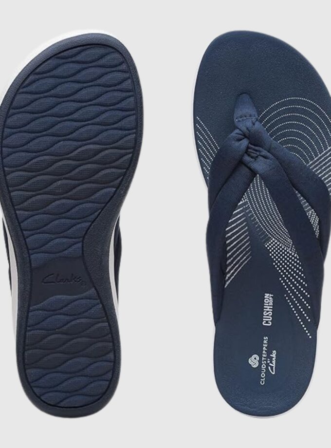 Clarks Women's Arla Kaylie Flip Flops, Navy Textile Size 7