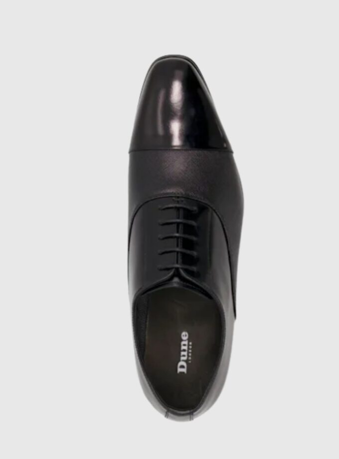 Dune Sheet - Black Saffiano Leather Oxford Men's Shoes