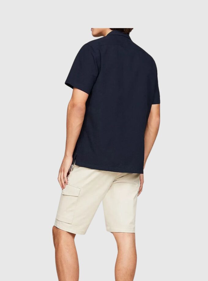 Tommy Hilfiger Men's Shirt - Logo, 100% Cotton, Short Sleeve, Regular Fit